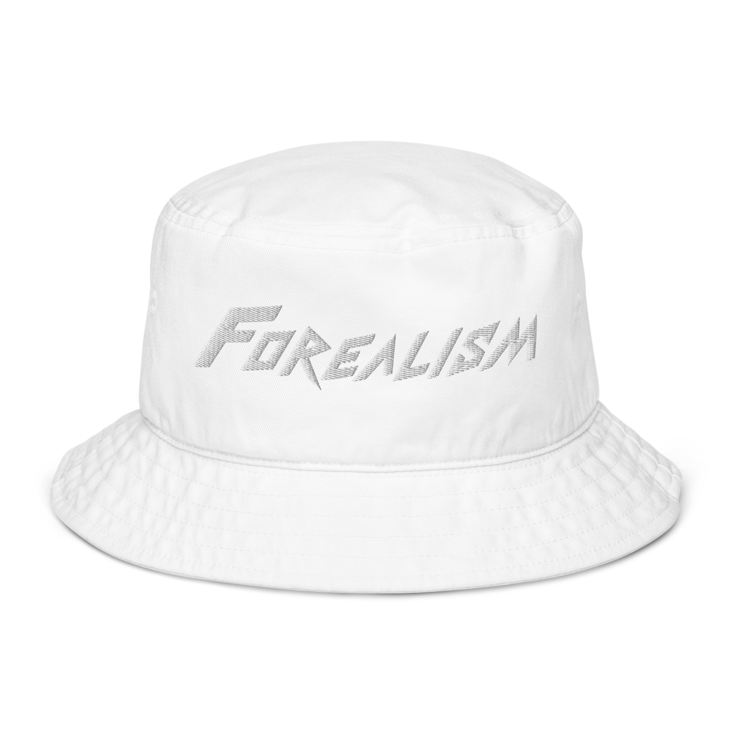 White Forealism Logo Bucket Hat