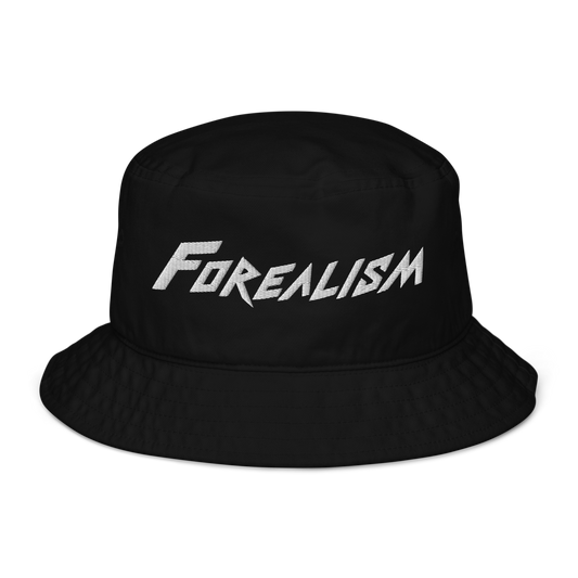 White Forealism Logo Bucket Hat